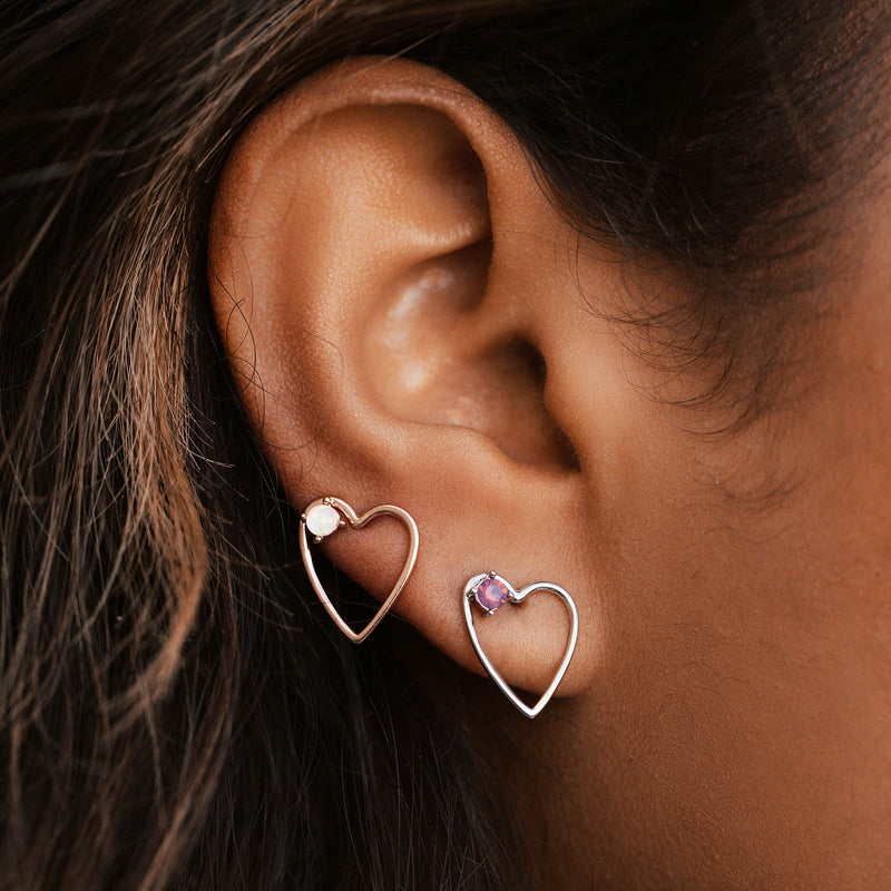 Rose Gold Sweetheart Stone Earrings PuraVida