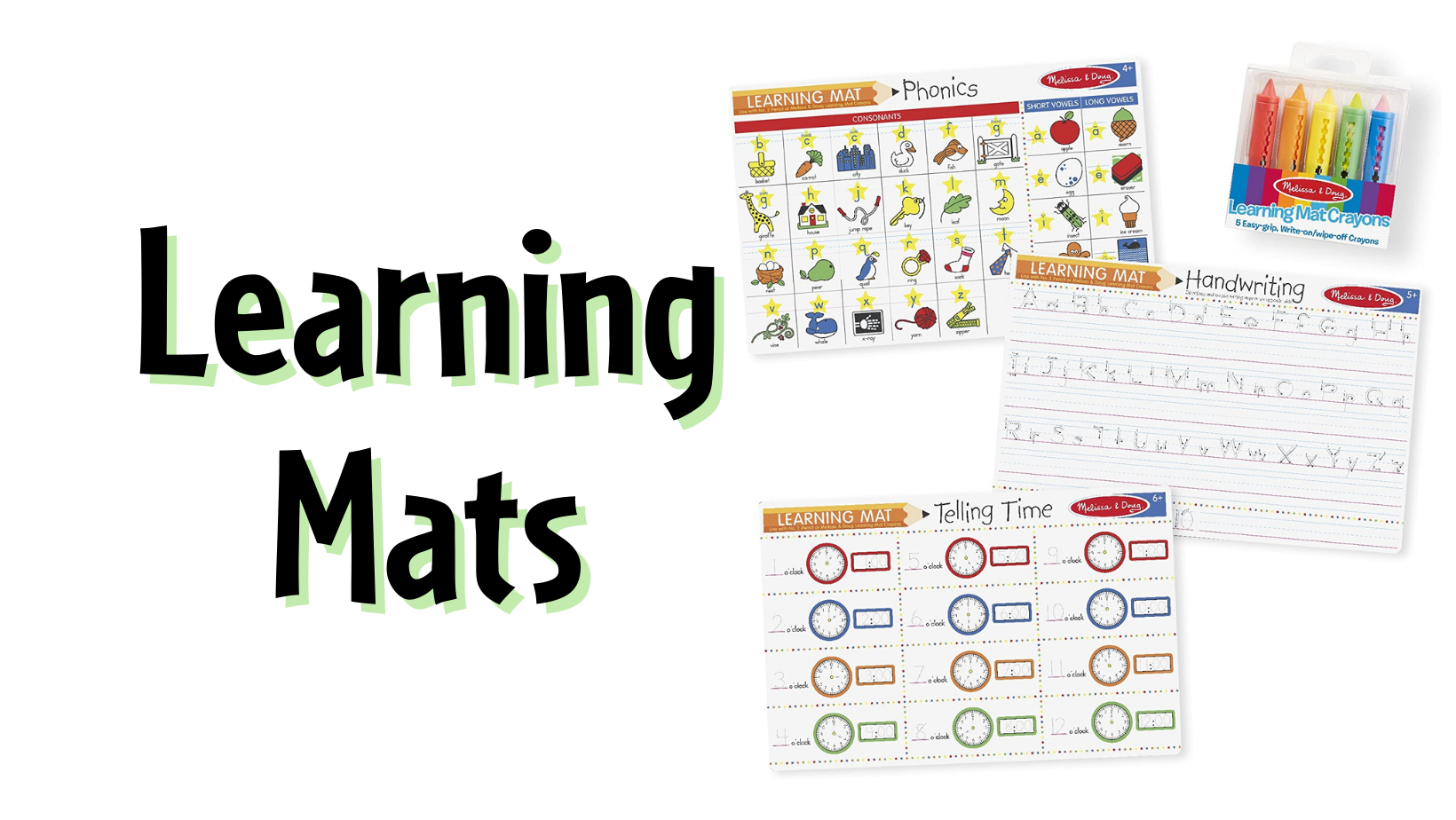 4 Boxes of Melissa and Doug Learning Mat Straight Edge Crayons - NEW 20  Crayons
