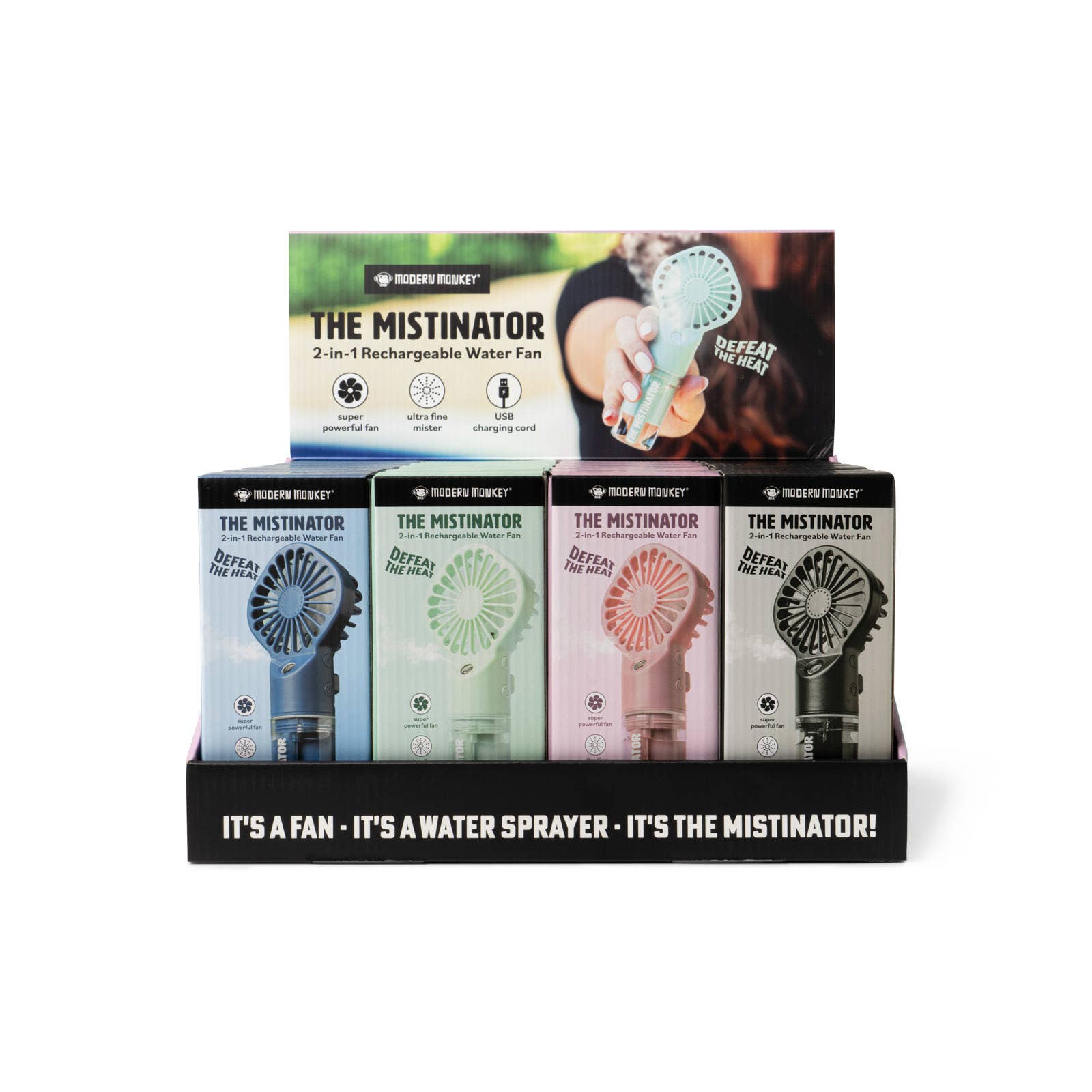 Modern Monkey The Mistinator 2-in-1 Rechargeable Water Fan