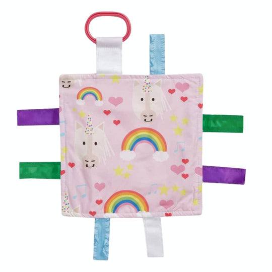 Unicorn Crinkle Tag Square Infant Toy