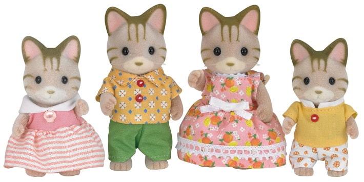 Calico Critter Striped Cat Family