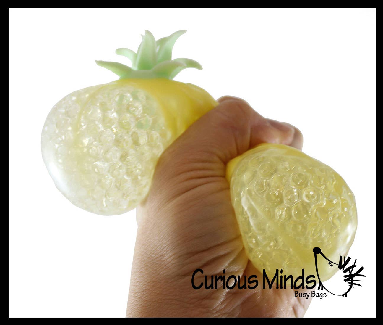 Single Colored Pineapple Fruit Water Bead Filled Squeeze Stress