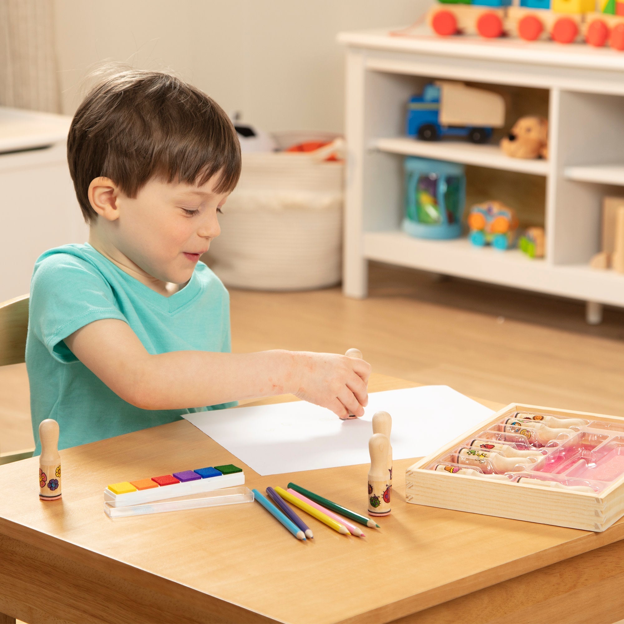 Melissa & Doug Deluxe Happy Handle Stamp Set