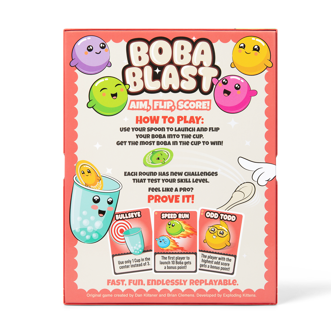 Exploding Kittens Boba Blast Party Board Game BOBA-CORE-3
