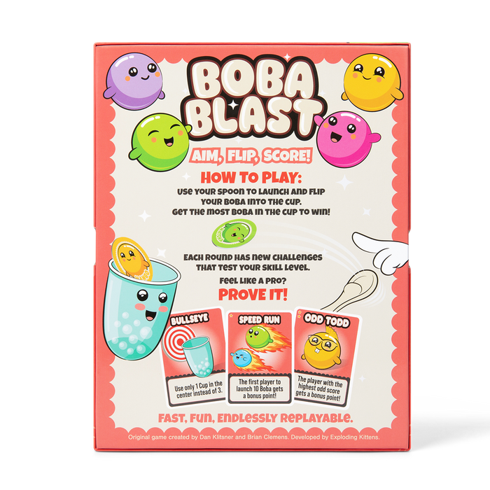 Exploding Kittens Boba Blast Party Board Game BOBA-CORE-3