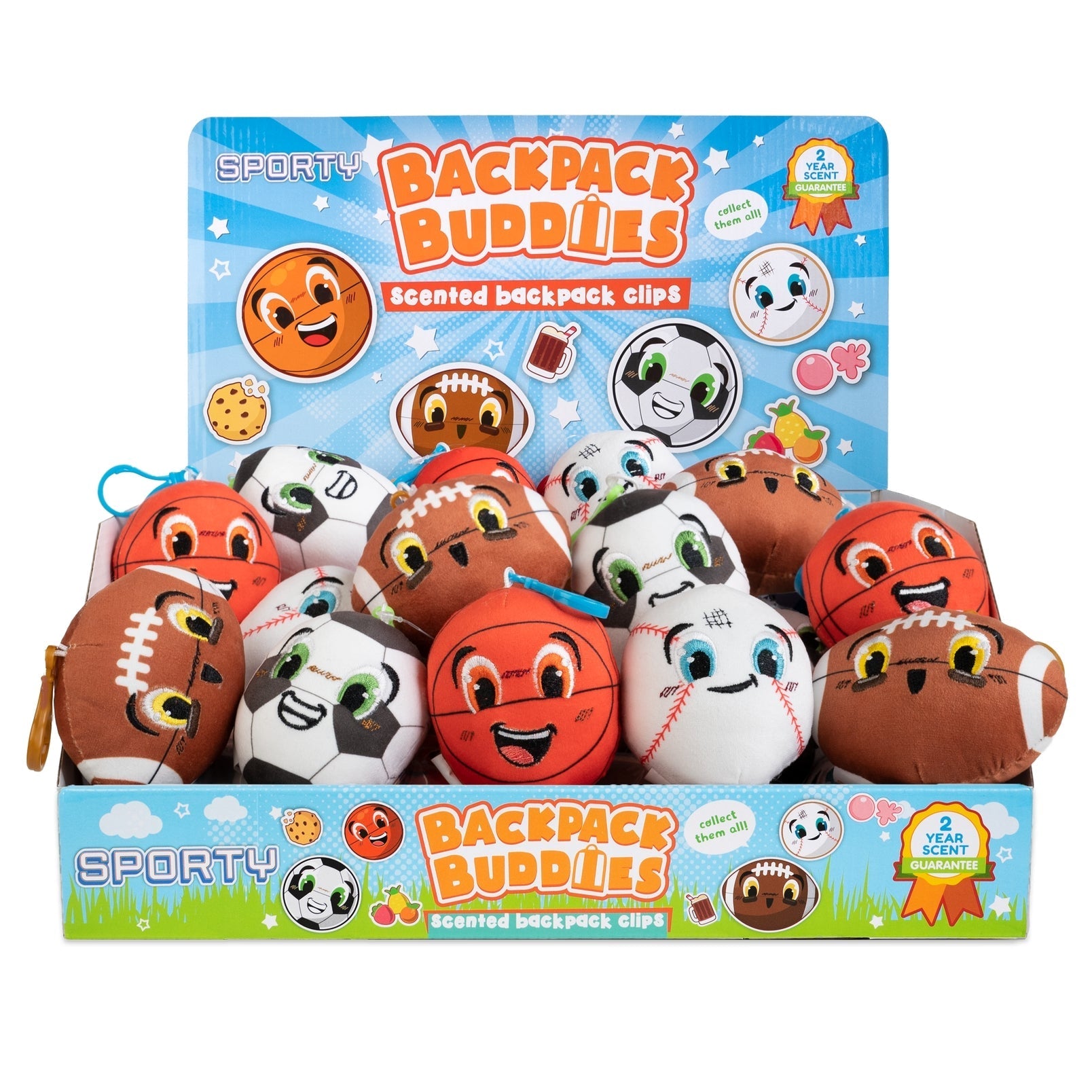Scentco Sports Backpack Buddies Scented Plush Keychain Assorted Styles