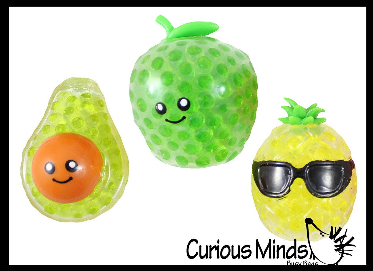 Single Small Fruit Water Bead Filled Squeeze Stress Balls
