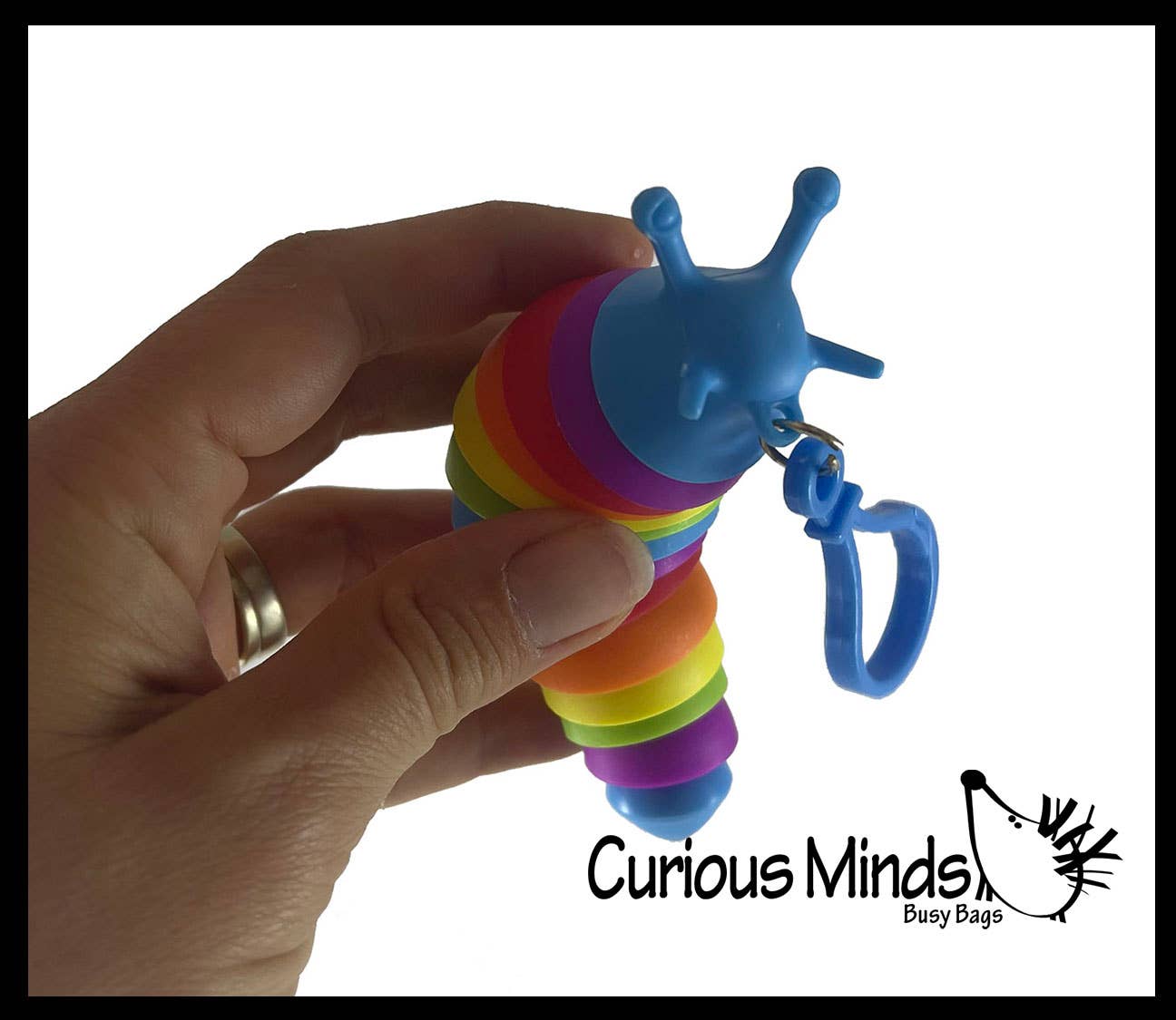 Single Small Fidget Slug on Clip Articulated Jointed Moving Slug