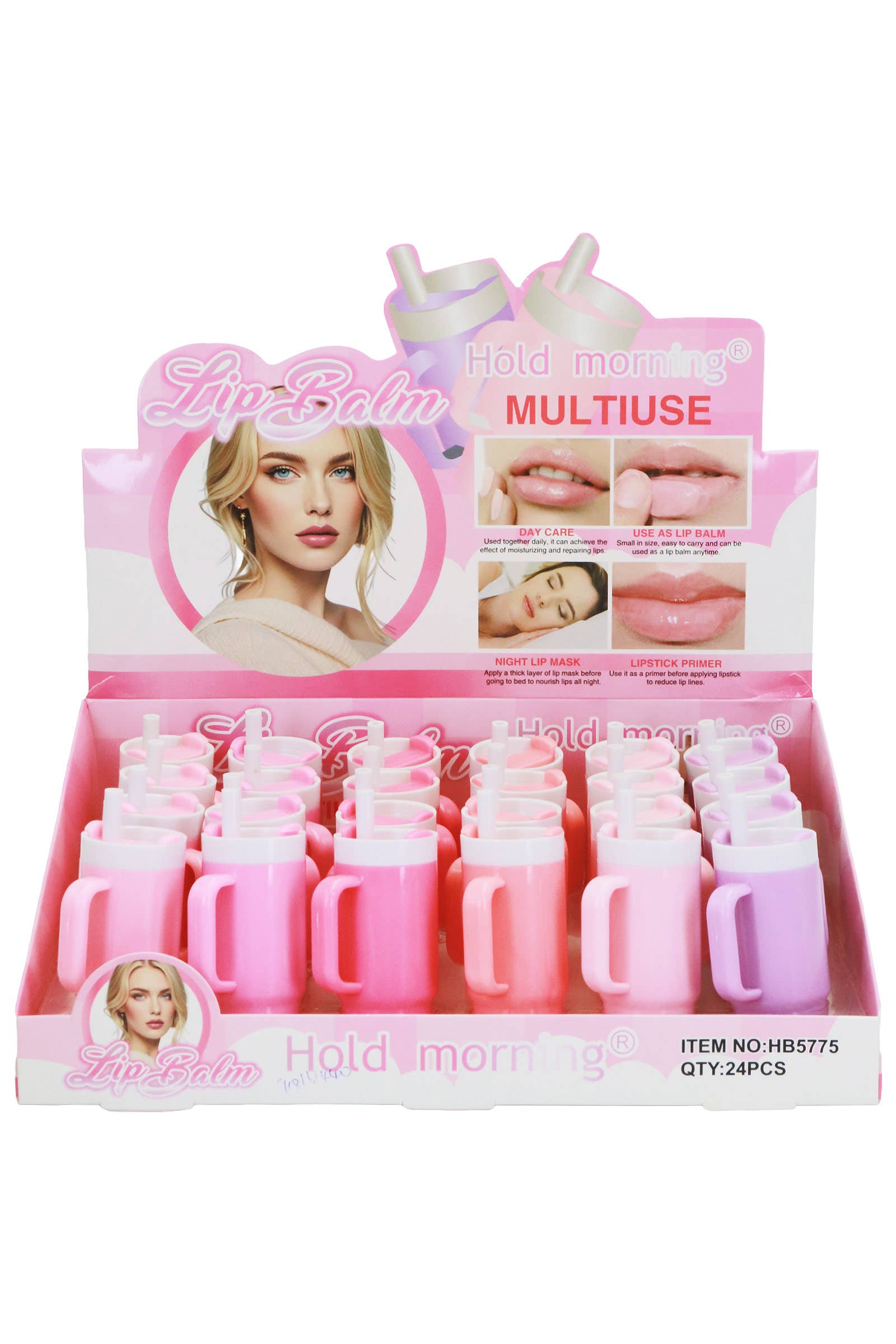 Mini Pastel Tumbler Cup Tinted Lip Balm - 24 Pcs