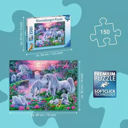 Children’s Jigsaw Puzzle Unicorns in the Sunset Glow - 150 XXL Pieces Puzzle