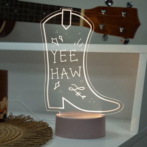 Cowboy Boot Write On Acrylic Light