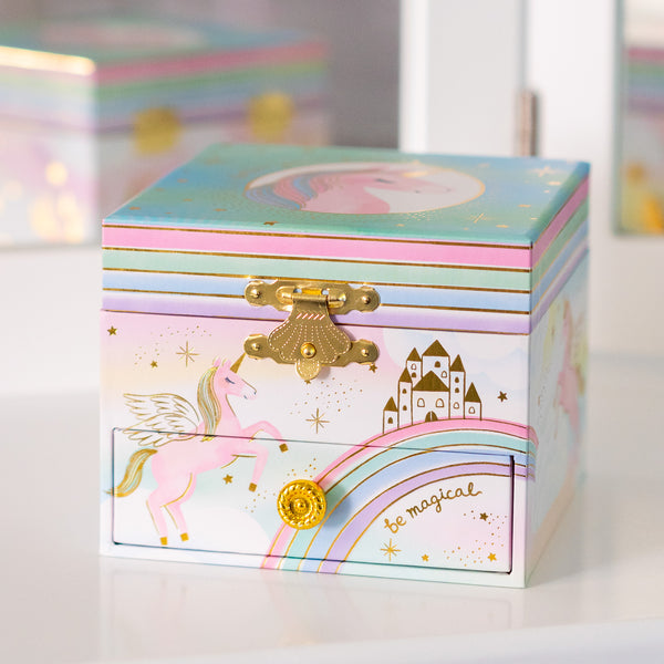 Unicorn Square Jewelry Box with 1 Drawer