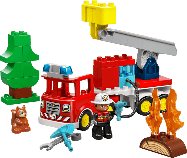 Lego Duplo Fire Trucks with Hose and Firefighter