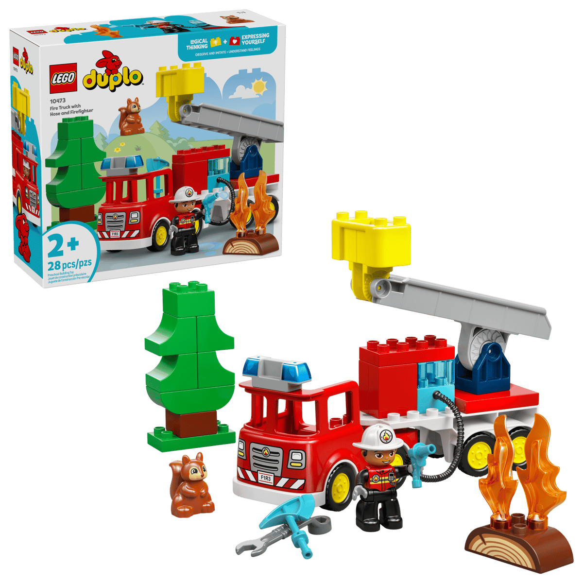 Lego Duplo Fire Trucks with Hose and Firefighter