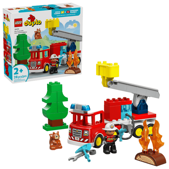 Lego Duplo Fire Trucks with Hose and Firefighter