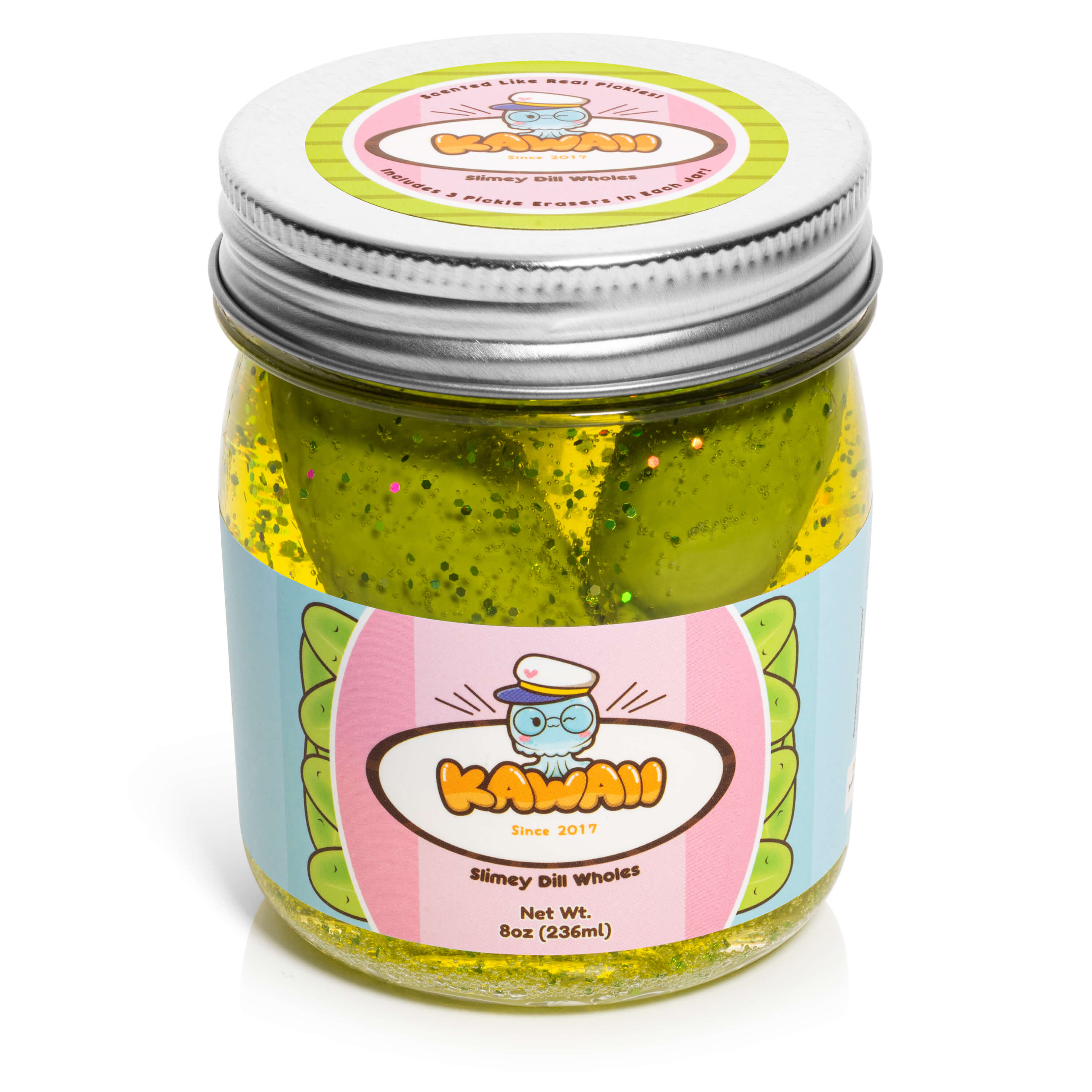 Kawaii Slime Company Shimmery Pickle Clear Slime Toy