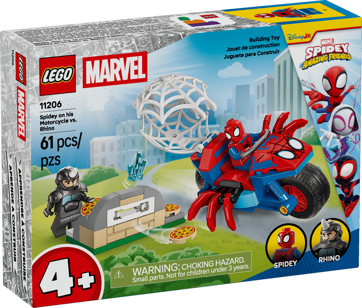 LEGO Spidey on his Motorcycle vs. Rhino