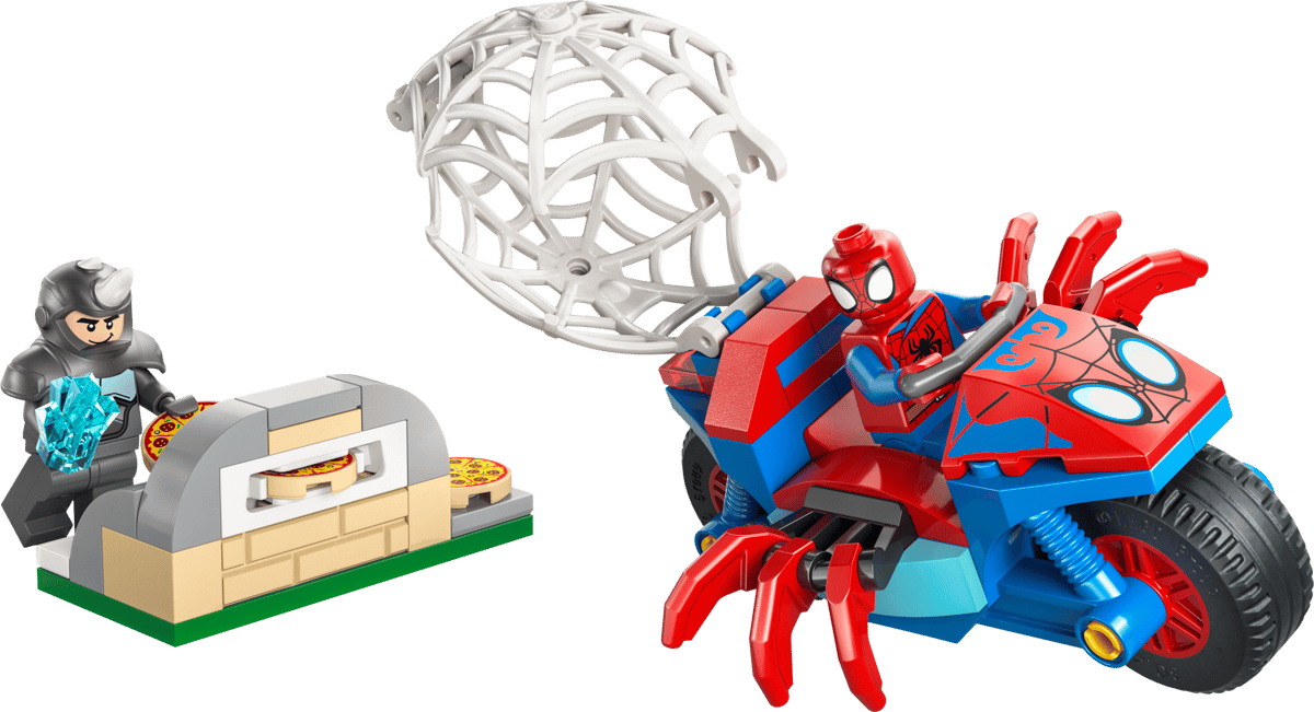 LEGO Spidey on his Motorcycle vs. Rhino