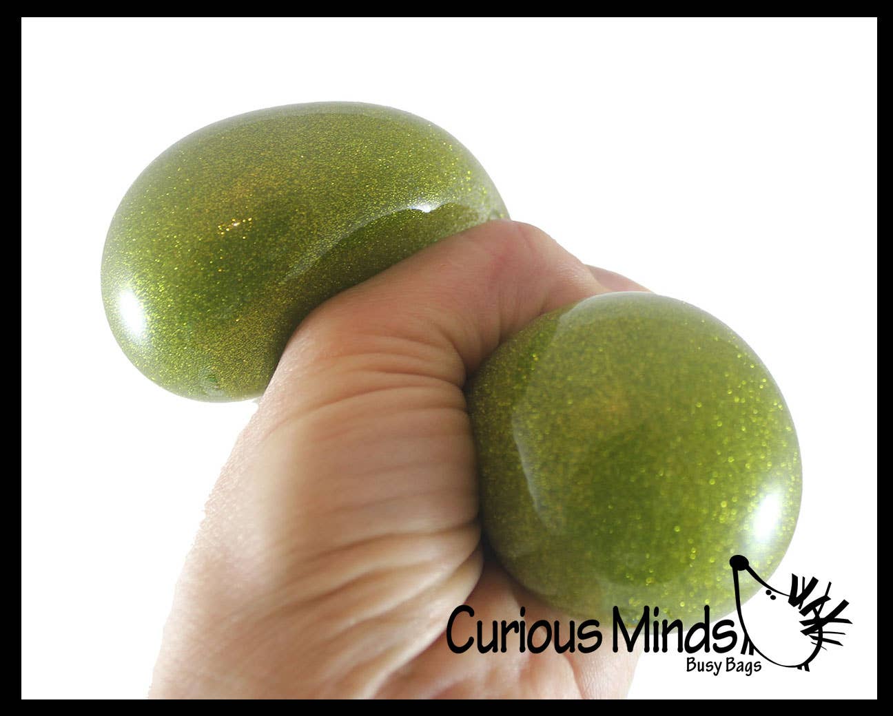 Single Metallic Glitter Thick Gel-Filled Squeeze Stress Balls  -