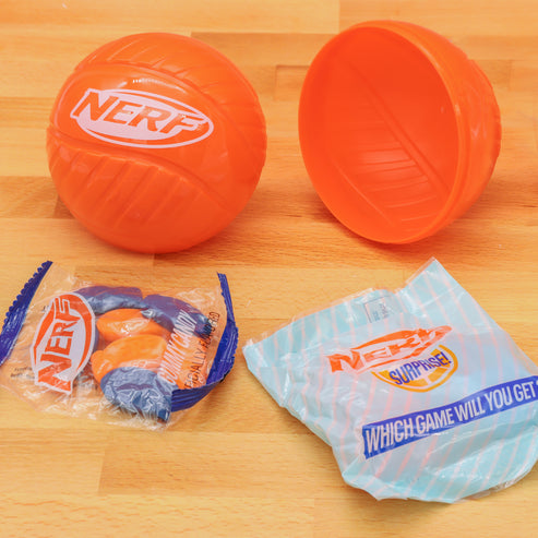 NERF Surprise Mini Sports Game and Gummy Candy, 4 Pack