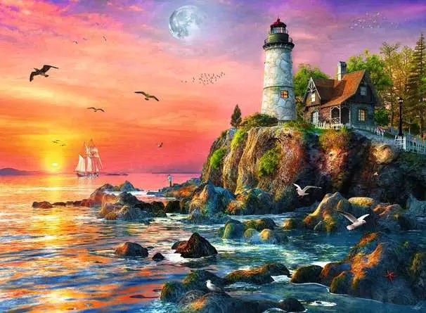 Lighthouse at Sunset 500
