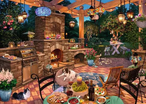 Jigsaw Puzzle My Haven: The Garden Kitchen - 1000 Pieces Puzzle