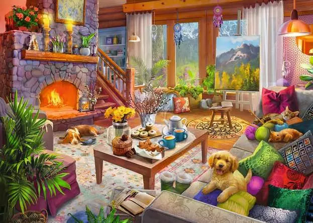 Jigsaw Puzzle Cozy Cabin - 1000 Pieces Puzzle