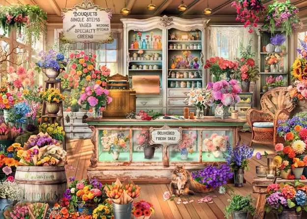 Jigsaw Puzzle All Seasons Flower Shop - 1000 Pieces Puzzle