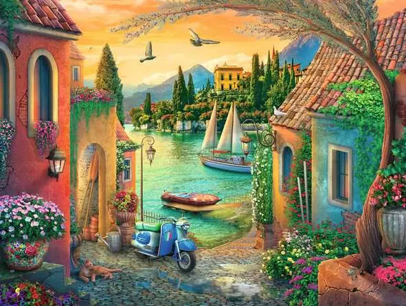 Jigsaw Puzzle European Villa Views - 750 Large Pieces Pieces Puzzle