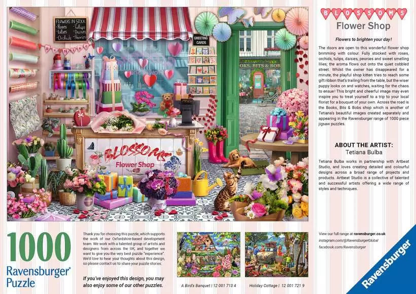Ravensburger Blossoms Flower Shop 1000 Piece Jigsaw Puzzle
