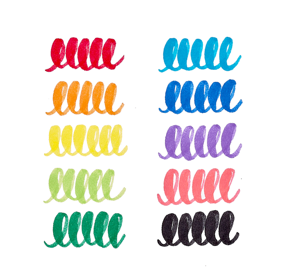 OOLY Big Bright Brush Markers Washable 10 Colors Set