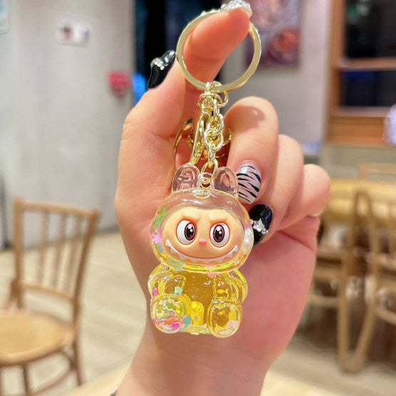 Shiny quicksand cute monster keychain
