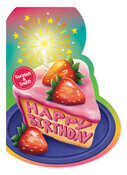 Birthday Card Strawberry Cake Slice Birthday Card Scratch & Sniff