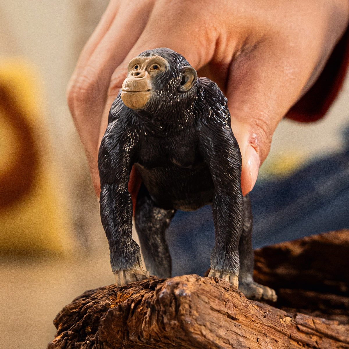 Lifelike Schleich Chimpanzee Figurine: Realistic Wild Animal Toy for Educational Play