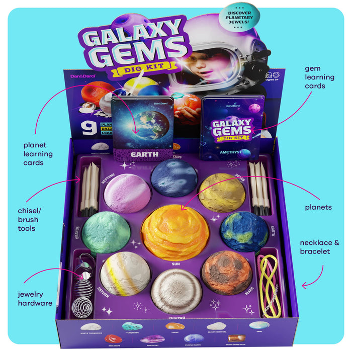 Galaxy Gem Dig Kit for Kids - Gemstones Digging Science Kit