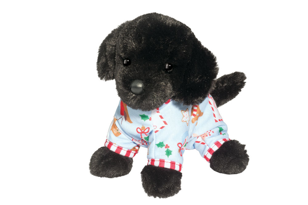 Douglas Company PJ Pup Holiday Black Lab Small Plush