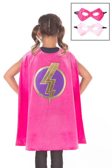 Pink Hero Cape & Mask Costume Set