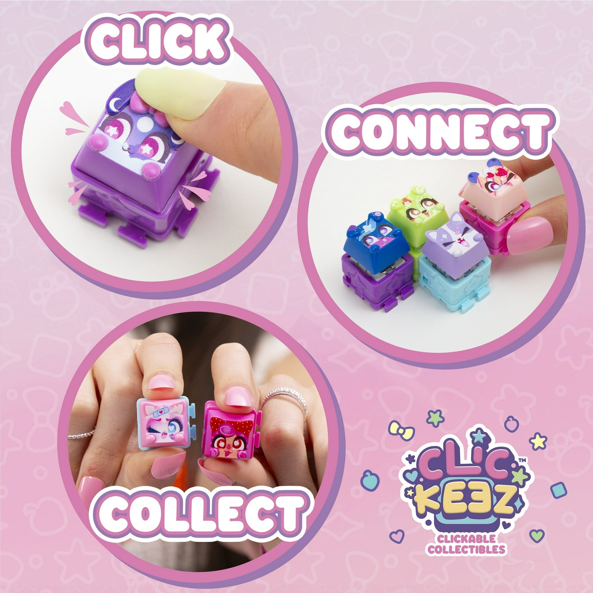 Clickeez Collectible Keyboard Key Fidget Toy Multipack for Kids Ages 6+
