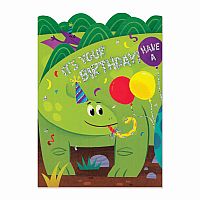 BIRTHDAY CARD: FOIL DINOSAUR TRIFOLD