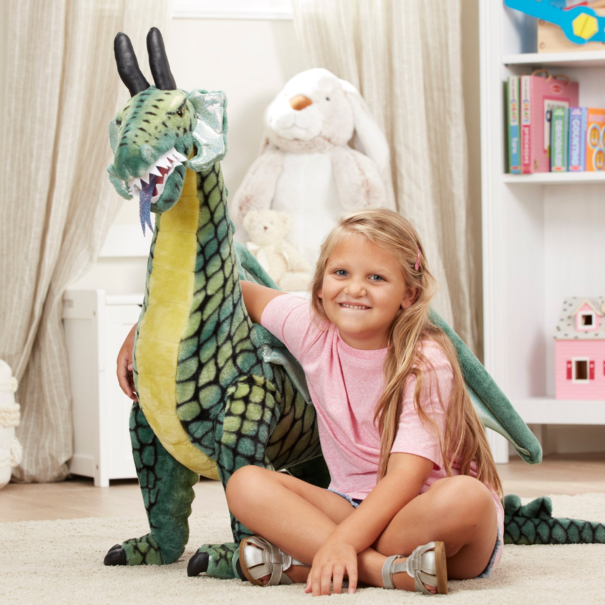Melissa & Doug Lifelike Plush Giant Winged Dragon Stuffed Animal