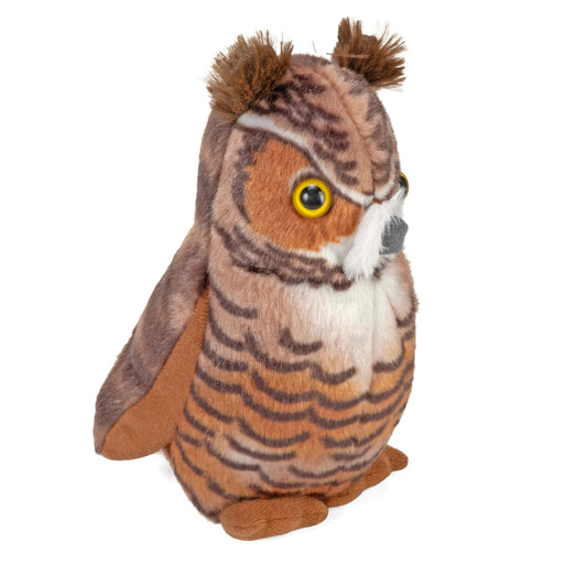 Wild Republic Audubon Great Horned Owl Plush Toy with Sound 5.5in