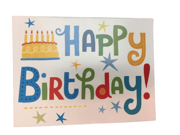 CARD SMALL: HAPPY BIRTHDAY WITH CAKE ENCLOSURE CARD