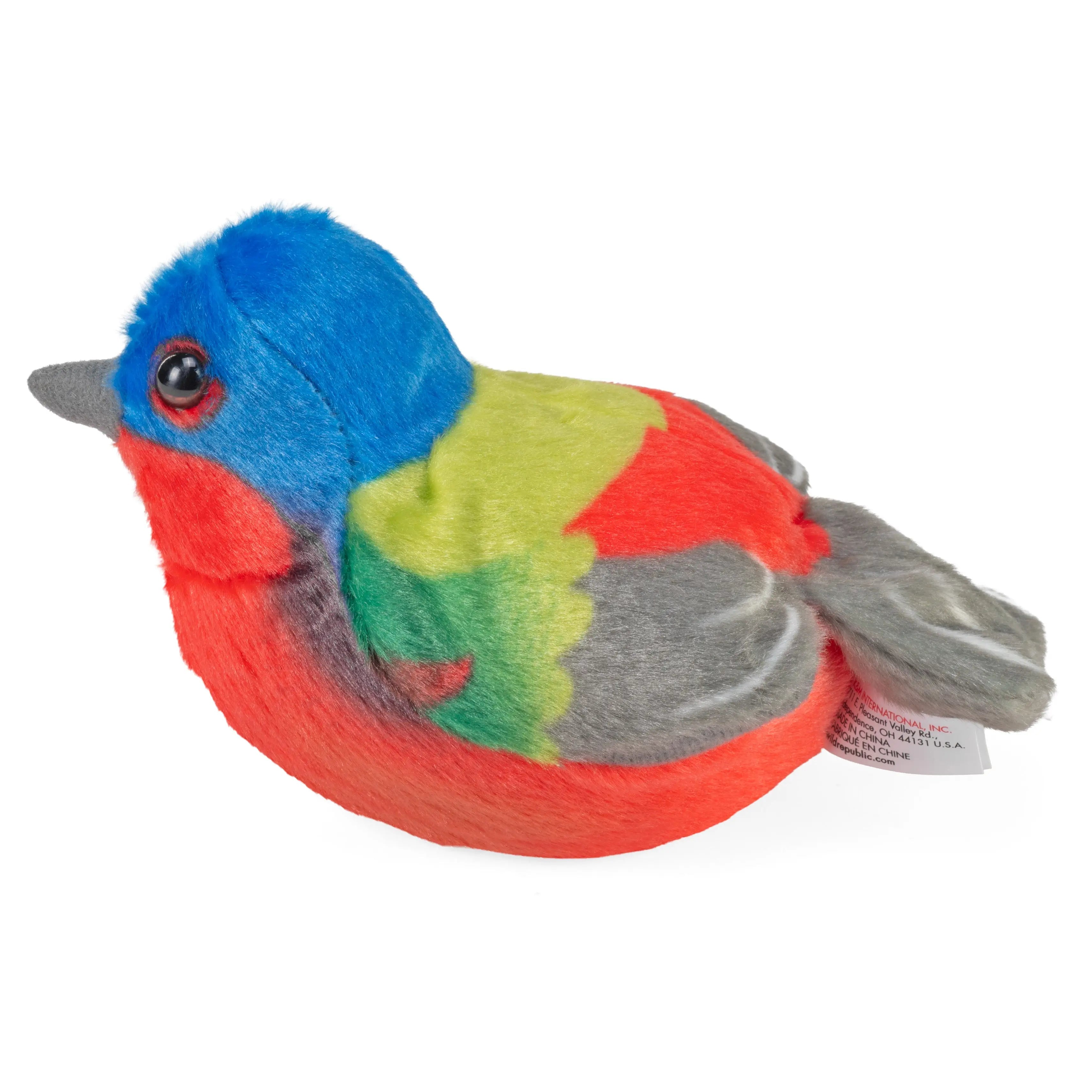 Wild Republic Audubon Painted Bunting Stuffed Animal with Sound 5.5-inch