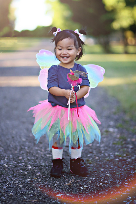 Neon Rainbow Skirt Wings and Wand Set