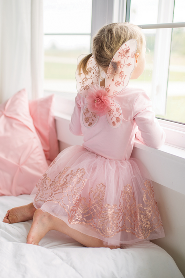 Rose Gold Tutu & Wings Set