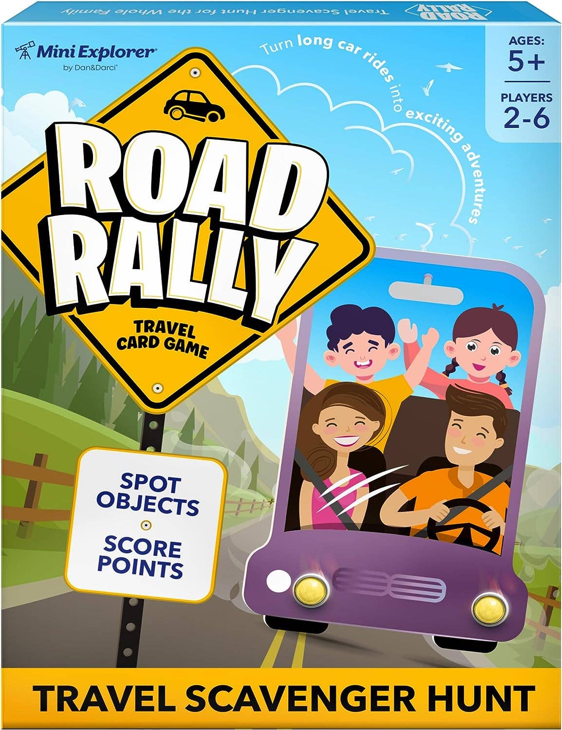 Road Rally Travel Scavenger Hunt Card Game for Kids