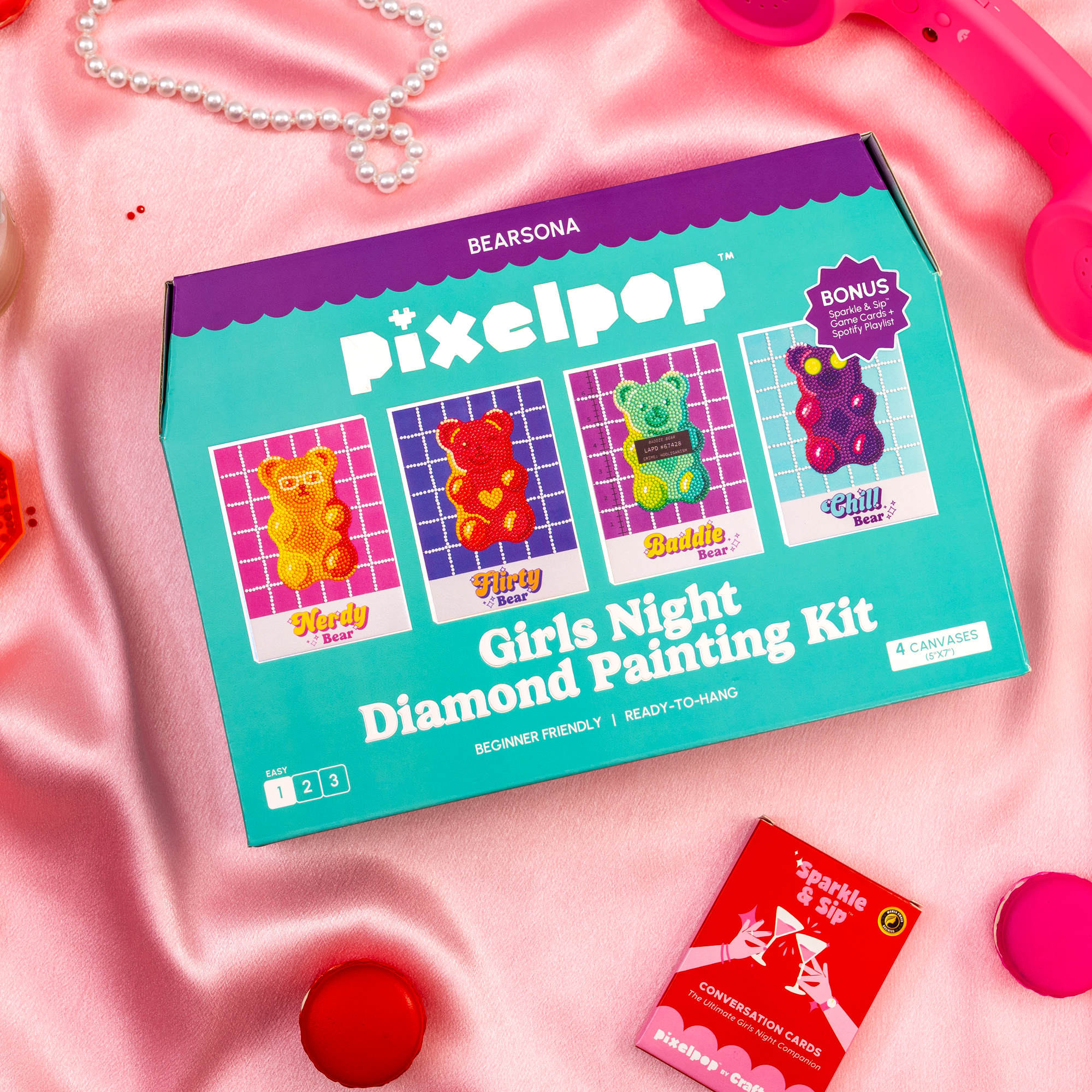 PixelPop™ Diamond Art — Girls’ Night Edition — Bearsona