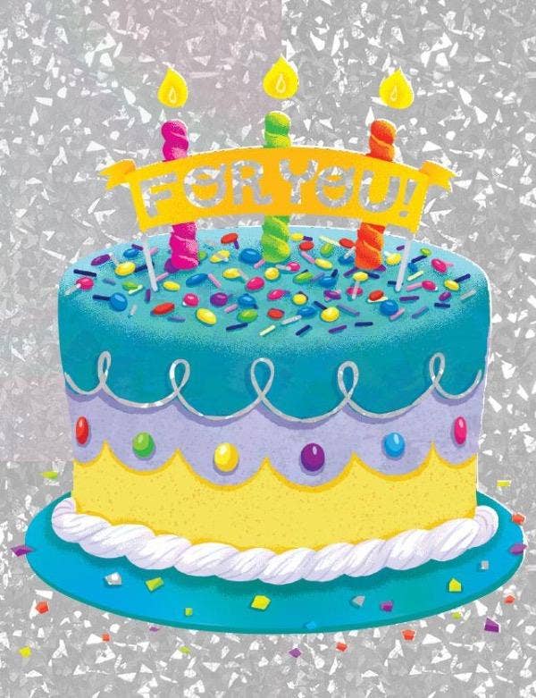 Birthday Cake Foil Gift Enclosure