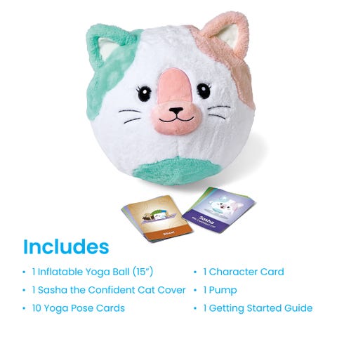 hand2mind BubblePlush Yoga Ball Buddy Cat