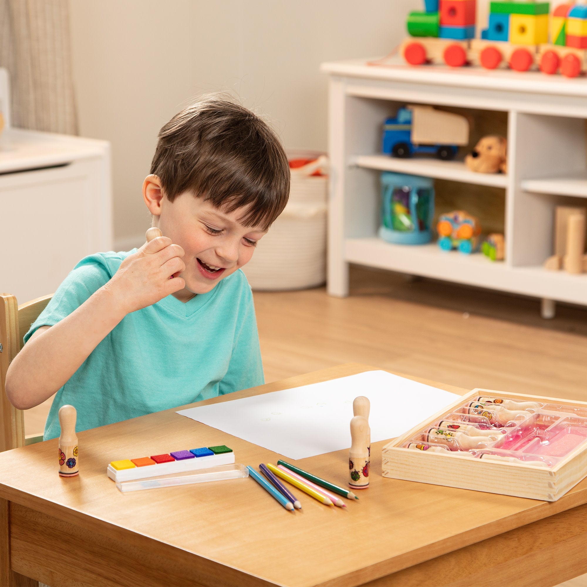 Melissa & Doug Deluxe Happy Handle Stamp Set
